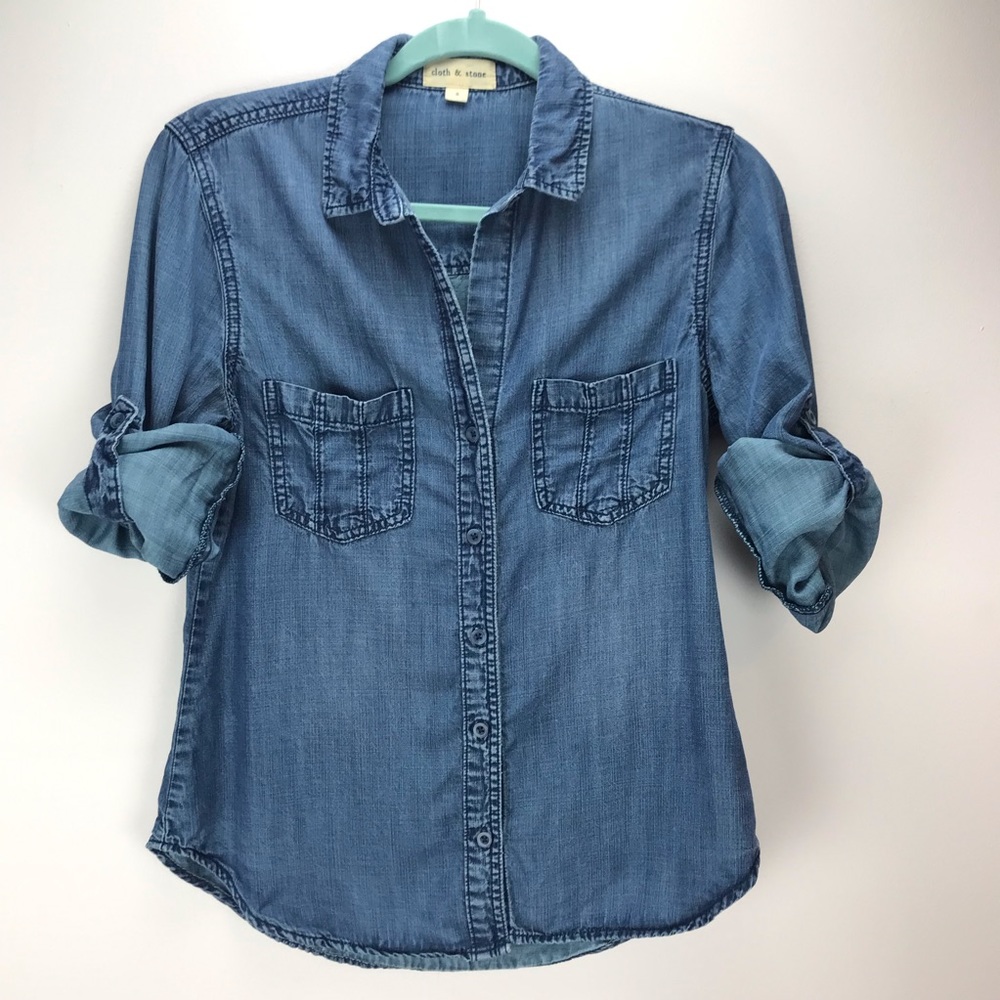 Cloth & Stone Denim Top Size Small